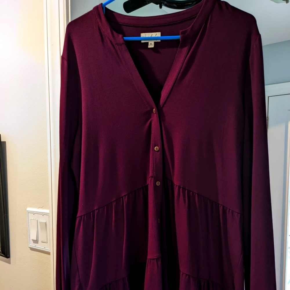 Purple Button Up Tunic